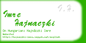imre hajnaczki business card